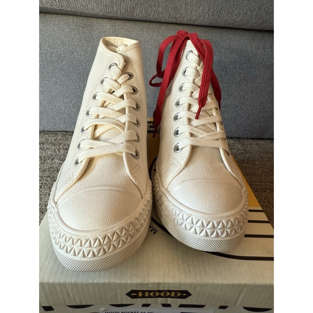 New Hood Rocket White & Red Canvas High Top‎ W 7.5 & M 5.5